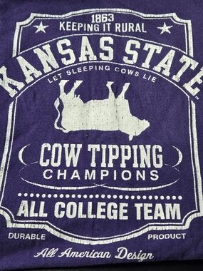 Kansas State Cow Tipping Champions Graphic Tee - Purple